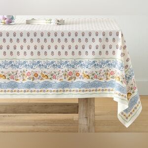 Pottery Barn Botanical Bunny 100% Cotton 70"x126” Tablecloth, NWT, Retail $139